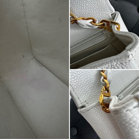 LOT 1286 RARE‼️SMALL 22‼️24K gold plated CHANEL vintage caviar leather DIANA bag - Picture 16 of 16